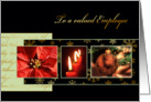 Merry Christmas to a valued employee, business card, gold effect card