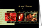 to my deacon, Christmas card, gold effect, poinsettia, luke 2 card