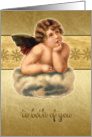 Merry Christmas to both of you, christmas card, vintage cherub card