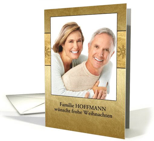 German Christmas photo card, customizable, gold effect card (1003377)