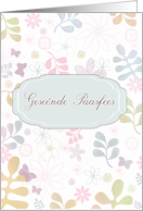 Happy Easter in Afrikaans, Gesende Paasfees, teal & pink florals card