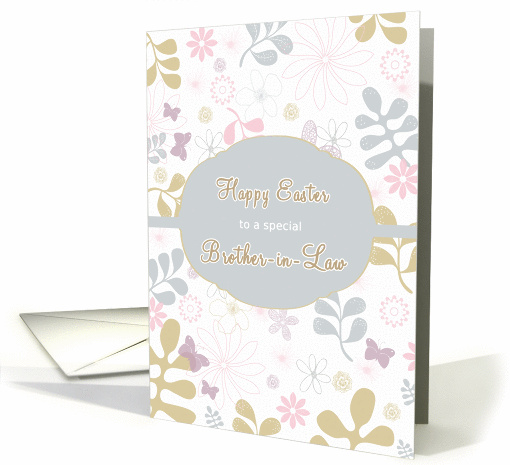Happy Easter to my brother in law, florals, teal, purple card