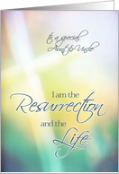 to my aunt and uncle, Christian Easter card, John 11:25 card