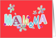 mamma, Swedish happy mother’s day, letters and flowers, red card