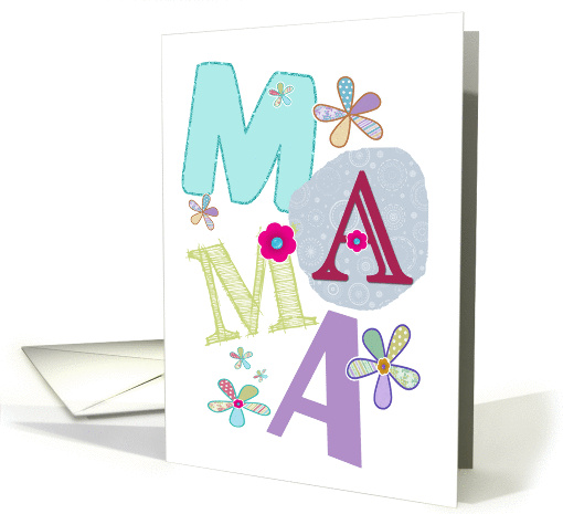 Mama, happy mother's day in Polish, letters and flowers card (1044221)