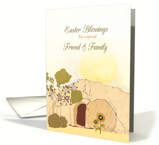 Easter Blessings to my friend & family, empty tomb, Luke 24:6 card