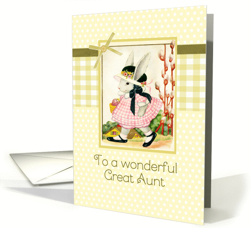 happy Easter to my great aunt, vintage bunny, ribbon effect, card