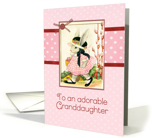 happy Easter to my granddaughter, vintage bunny, ribbon... (1050819)