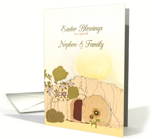 Easter Blessings to my nephew & family, empty tomb, Luke 24:6 card