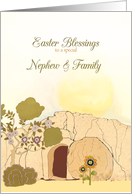 Easter Blessings to my nephew & family, empty tomb, Luke 24:6 card