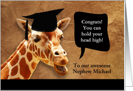 Congrats on graduating, customizable card, smiling giraffe card