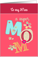 to my niece, happy mother’s day, bright letters & florals card