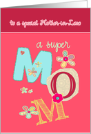 to my mother-in-law, happy mother’s day, bright letters & florals card