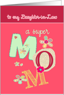 to my daughter in law, happy mother’s day, letters & florals card