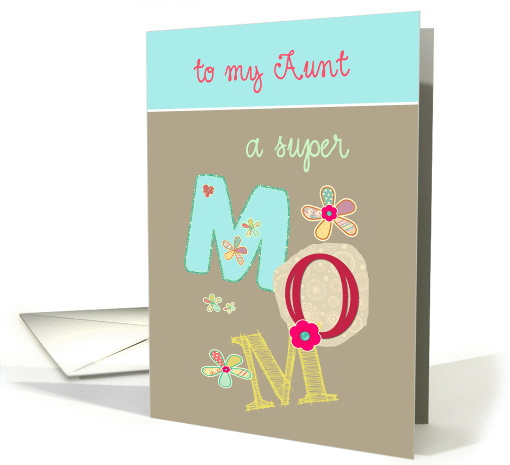 to my aunt, happy mother's day, letters & florals card (1065695)