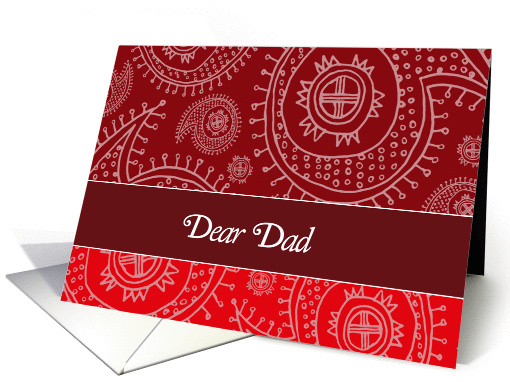 dear dad, Happy Father's day, elegant text on red paisley... (1066635)