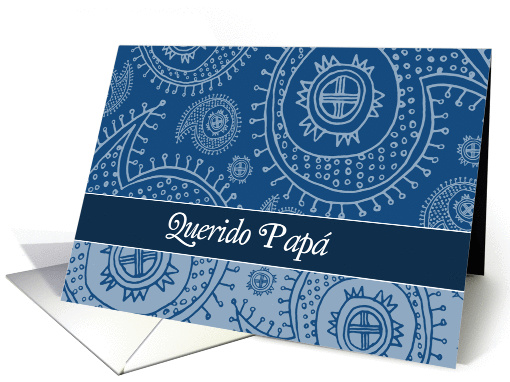 Happy Father's day in Spanish, elegant text on blue... (1066715)
