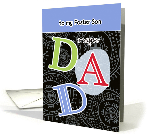 Happy Father's day to my foster son, paisley ornaments card (1068195)