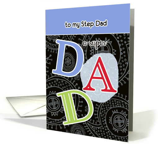 Happy Father's day to my step dad, paisley ornaments card (1068219)