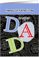 Happy First Father’s day, paisley ornaments card