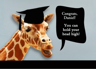 Daniel, Congrats on graduating, customizable card, giraffe