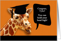 Tyler, Congrats on graduating, customizable card, giraffe card