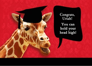 Uriah, Congrats on graduating, customizable card, giraffe