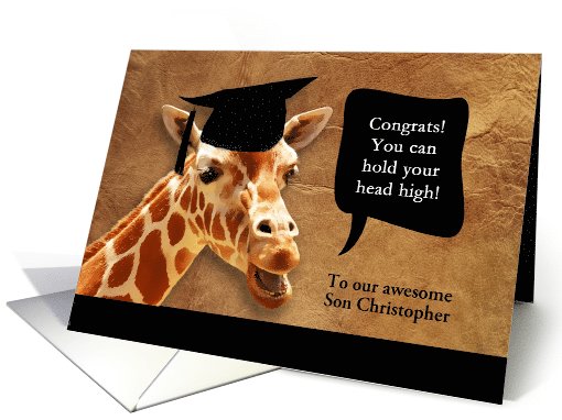 Congrats on graduating, customizable card, giraffe card (1073090)