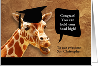 Congrats on graduating, customizable card, giraffe card