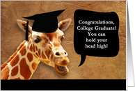 Congratulations on graduating from college, giraffe card