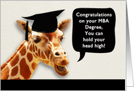 Congratulations on your MBA Degree, smiling giraffe card