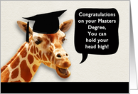 Congratulations on your Masters Degree, smiling giraffe card