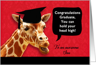 to an awesome Son, Congratulations Graduate, giraffe card