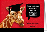 to an awesome Niece, Congratulations Graduate, giraffe card