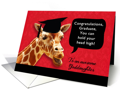 to an awesome Goddaughter, Congratulations Graduate, giraffe card