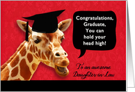 to an awesome daughter in law, Congratulations Graduate, giraffe card