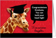 to an awesome daughter, Congratulations Graduate, giraffe card