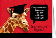 to an awesome boyfriend, Congratulations Graduate, giraffe card