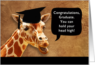 Congratulations, Graduate, you can hold your head high, giraffe card