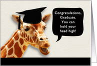 Congratulations, Graduate, you can hold your head high, giraffe card