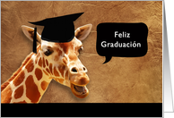 Feliz graduacin, Congratulations on graduating in Spanish, giraffe card