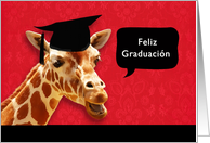 Feliz graduacin, Congratulations on graduating in Spanish, giraffe card