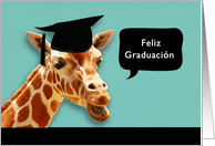 Feliz graduacin, Congratulations on graduating in Spanish, giraffe card