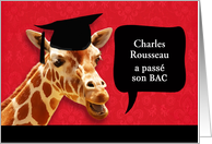 customizable French language, High School Graduation Invitation party card