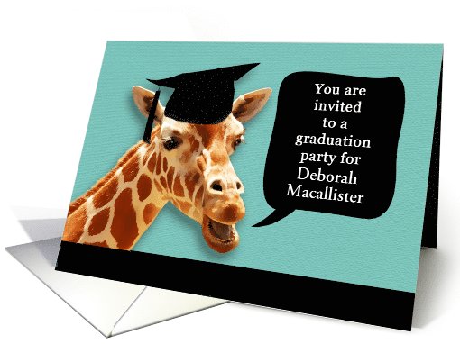 Customizable Invitation graduation party, giraffe with... (1078694)