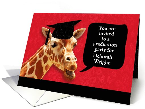 Customizable Invitation graduation party, giraffe with... (1078698)