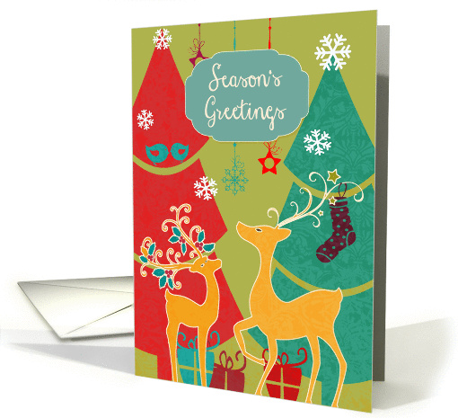 Season's Greetings, reindeers, retro Christmas card (1109104)