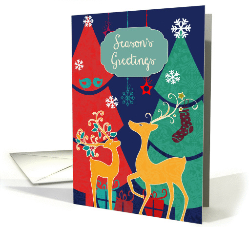 Season's Greetings, reindeers, retro Christmas card (1109106)