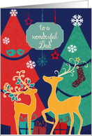 Merry Christmas to my wonderful dad, retro Christmas card