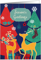 Season’s Greetings, business retro Christmas card